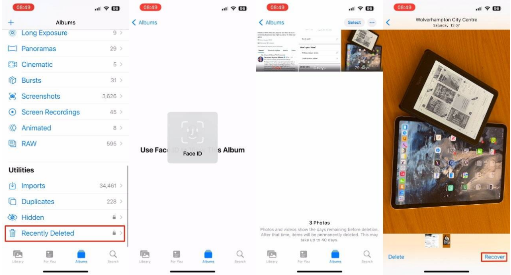 鹿泉苹果14维修分享 iPhone14 上恢复已删除的照片 